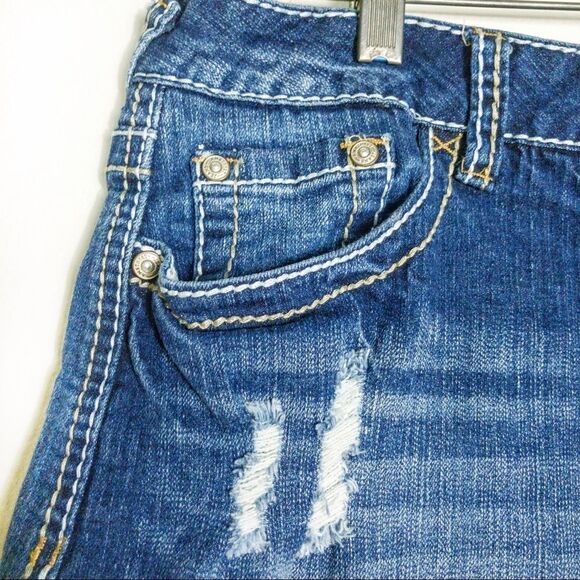 Amethyst Distressed Denim Miniskirt Sz 11 - Picture 2 of 12